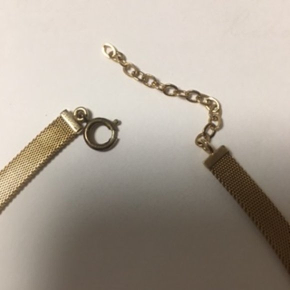 Vintage Christian Dior Germany Gold Tone Mesh Choker Necklace - Picture 9 of 11